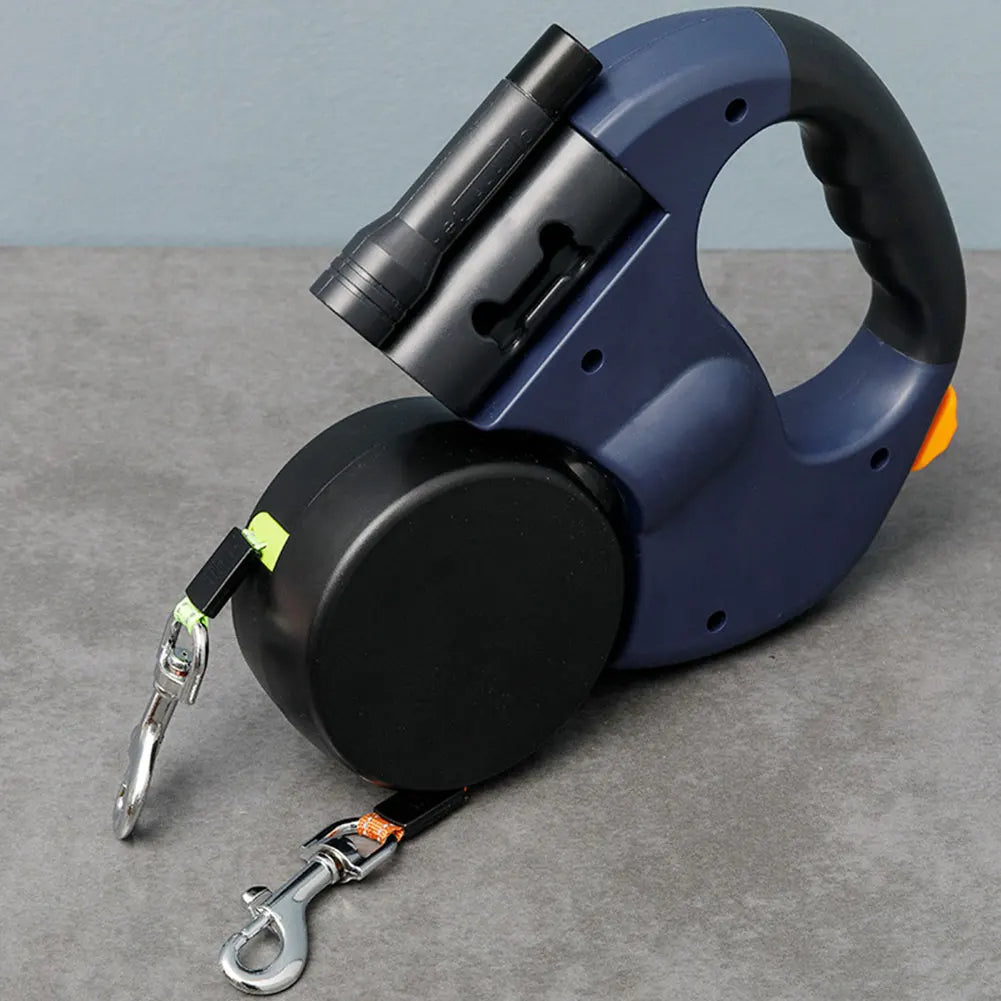 Dual Dog Leash With Flashlight