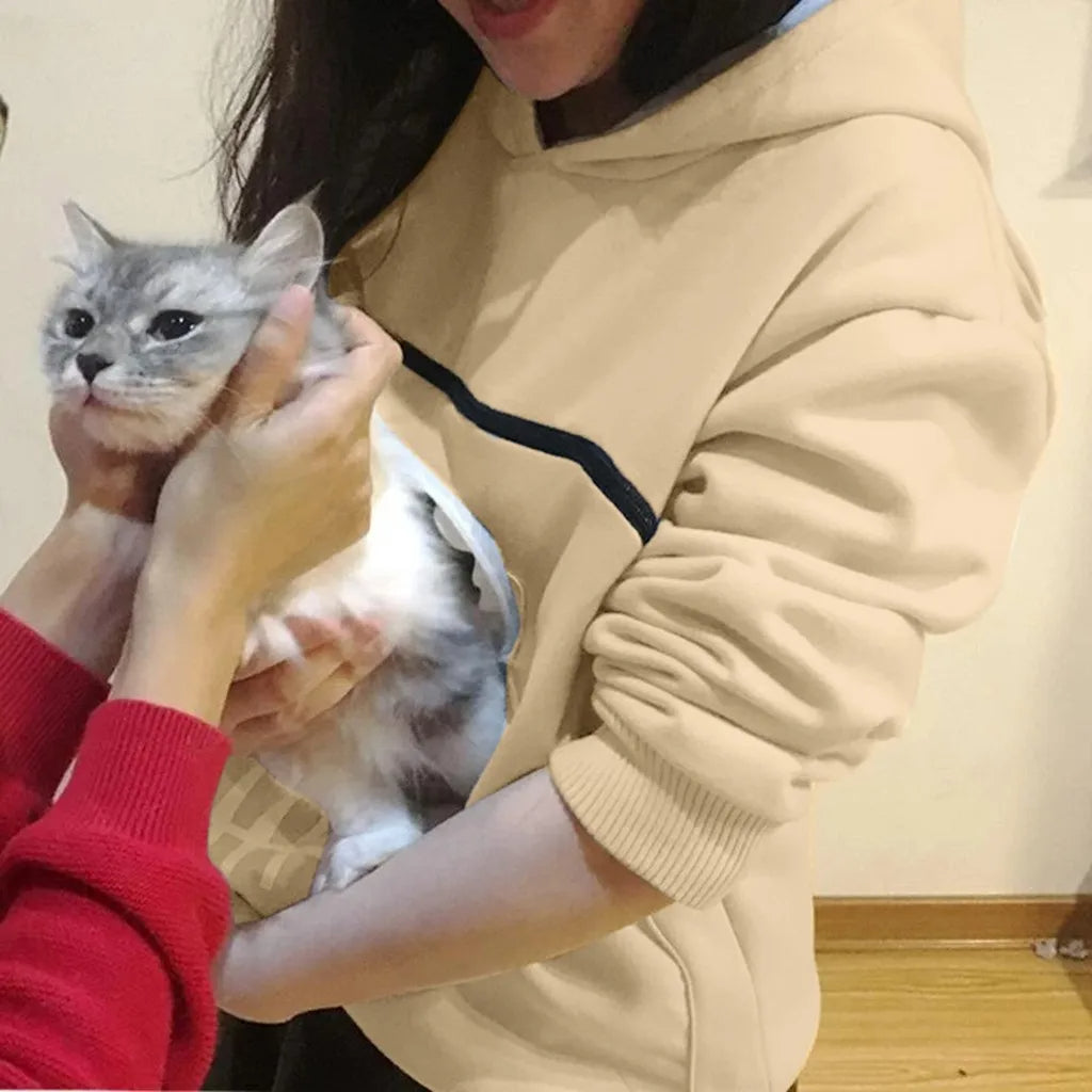 Women’s Cat Hoodie with Pet Pouch