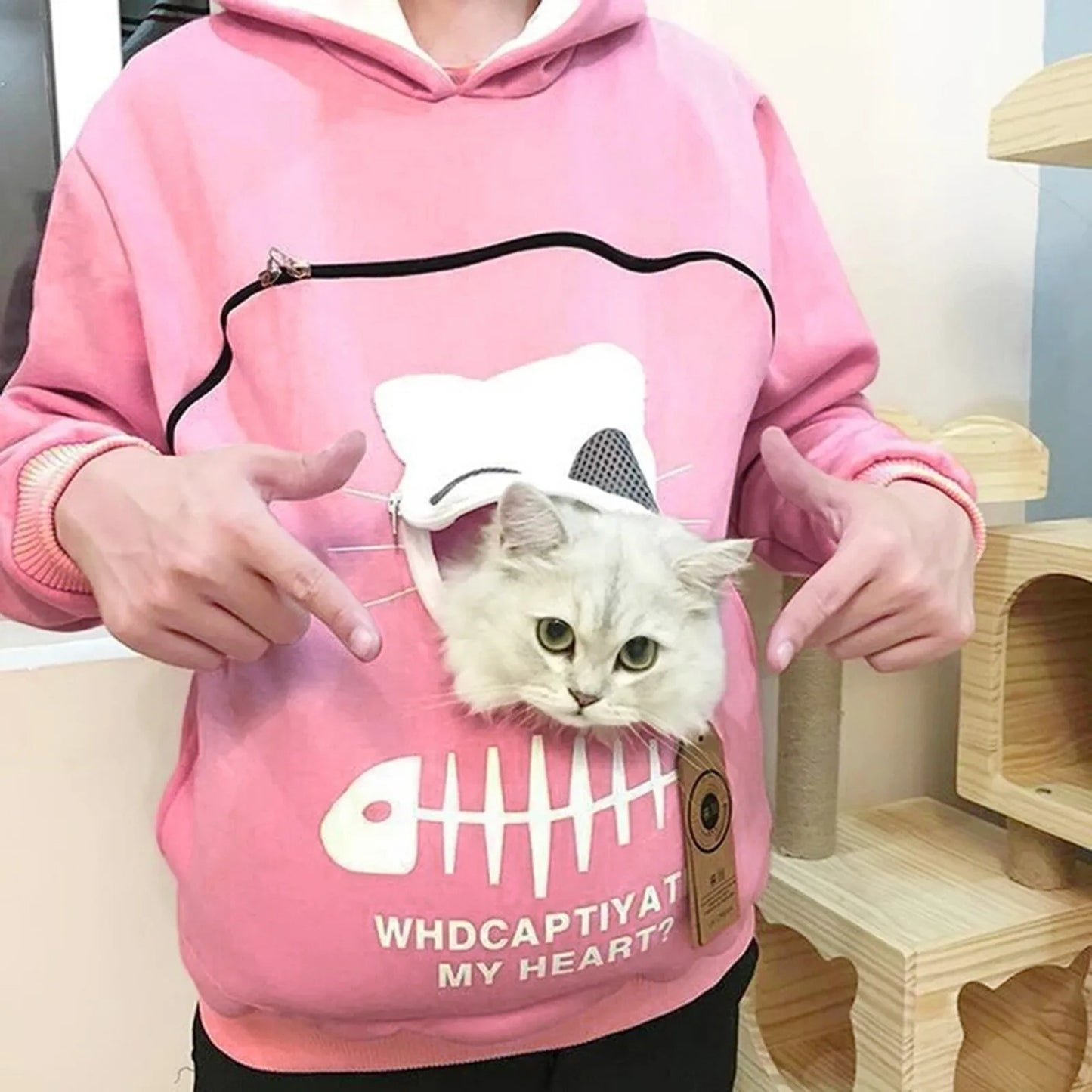 Women’s Cat Hoodie with Pet Pouch