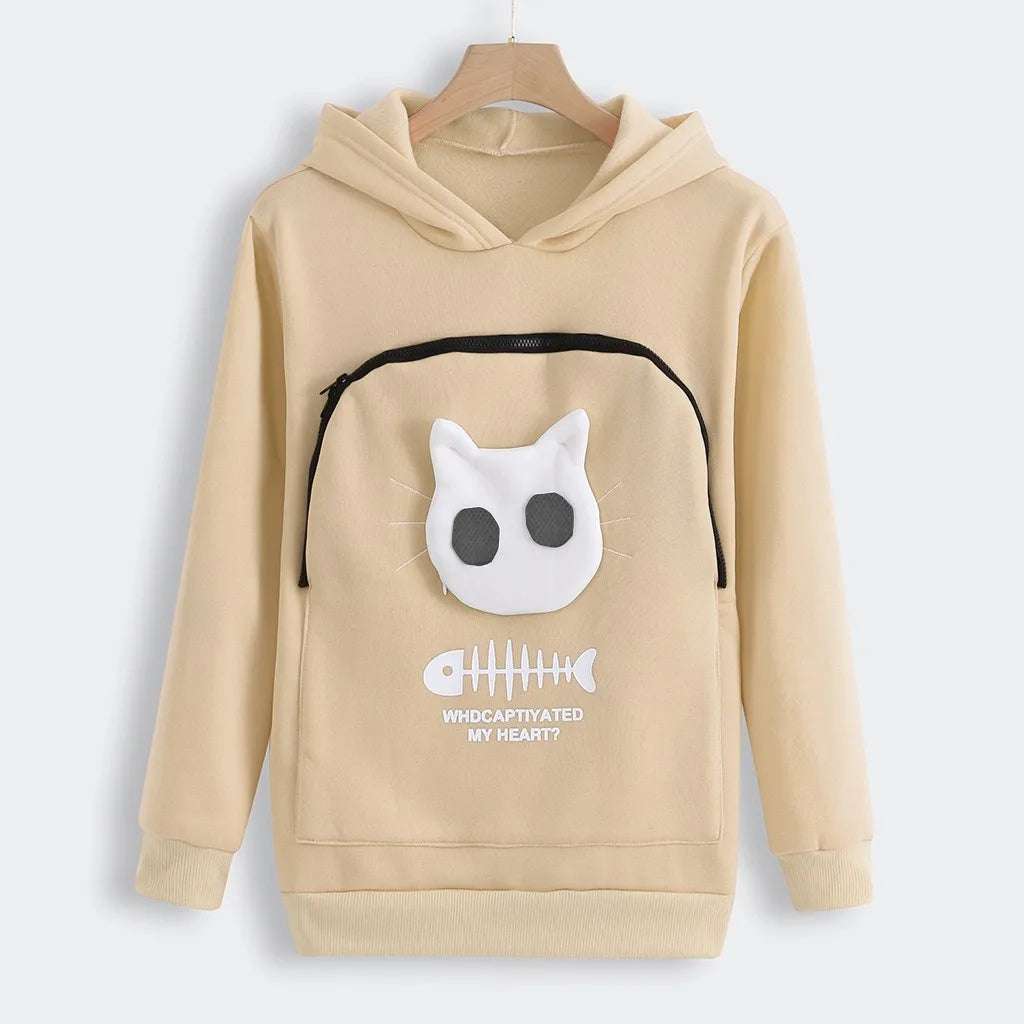 Women’s Cat Hoodie with Pet Pouch