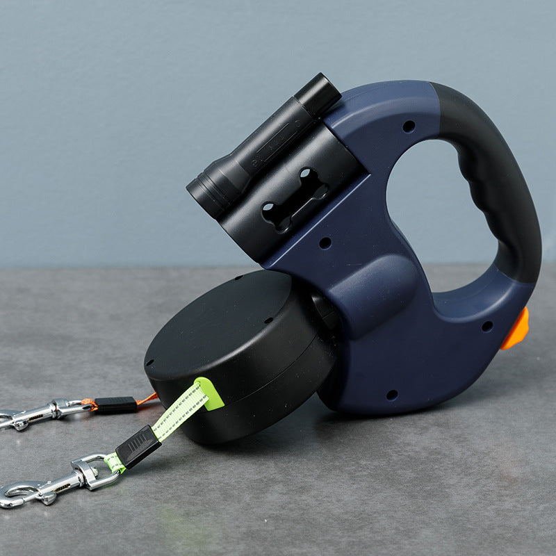 Dual Dog Leash With Flashlight