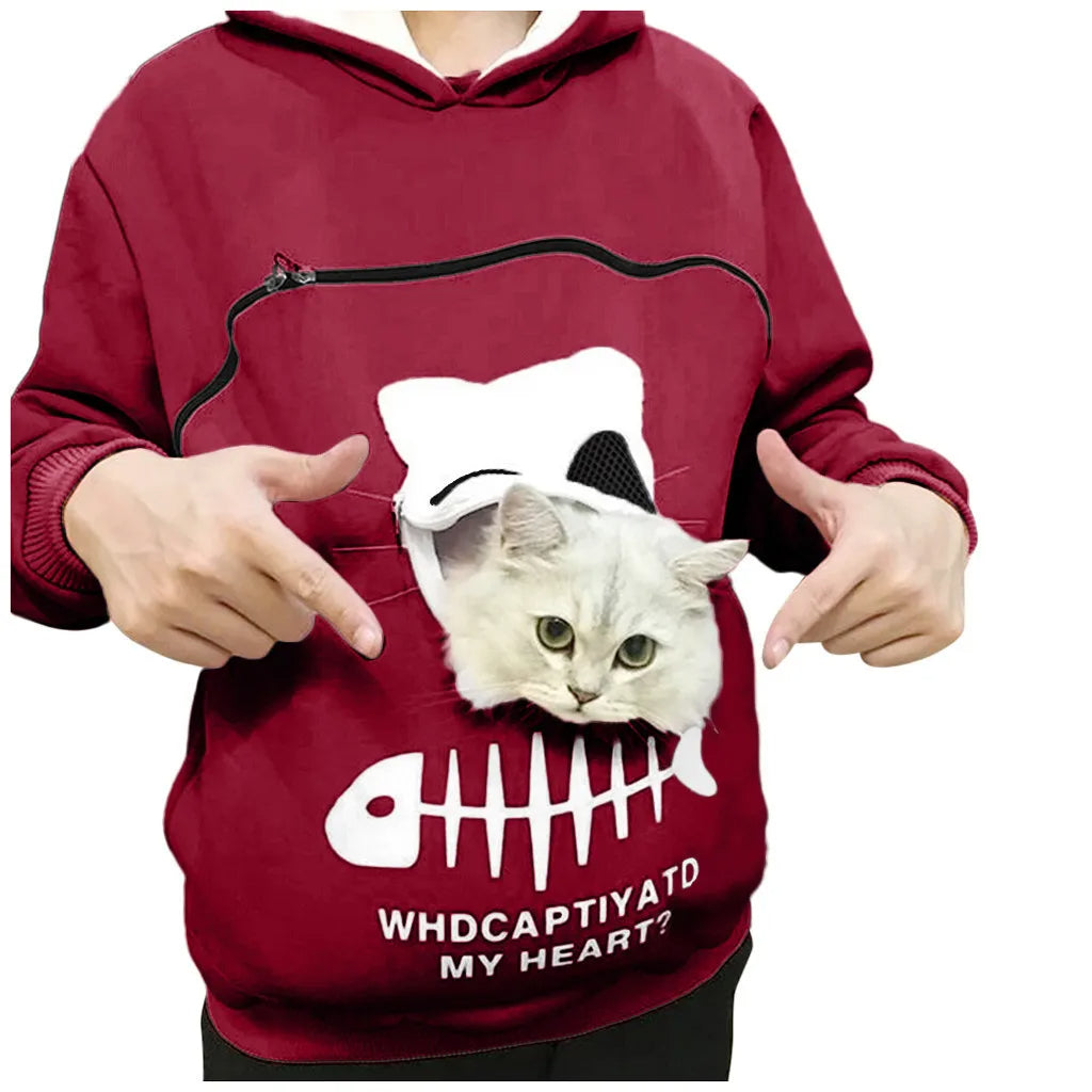 Women’s Cat Hoodie with Pet Pouch
