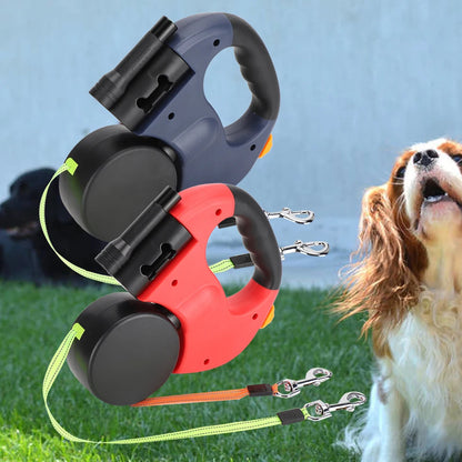 Dual Dog Leash With Flashlight