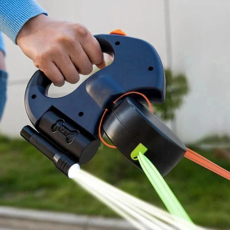 Dual Dog Leash With Flashlight