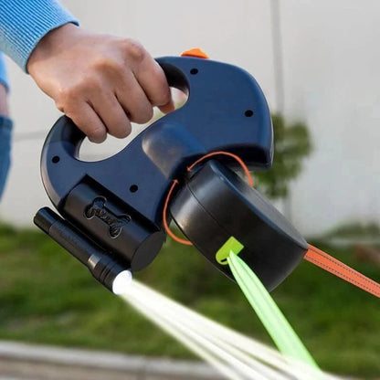 Dual Dog Leash With Flashlight