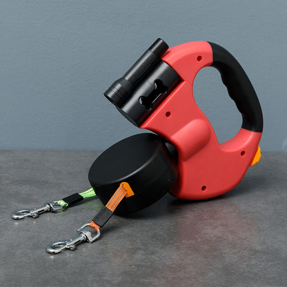 Dual Dog Leash With Flashlight